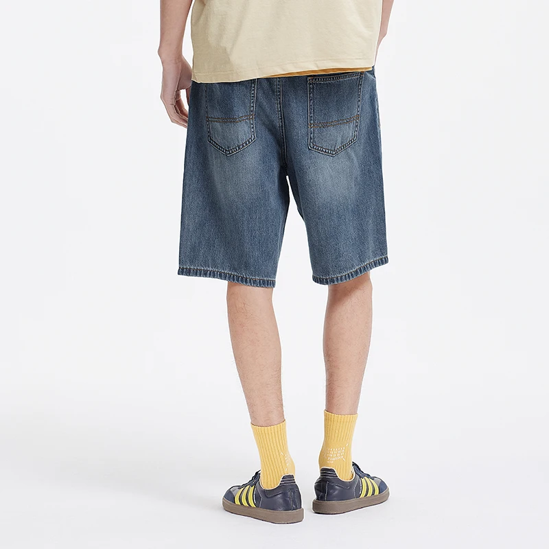Semir Denim Shorts Men Vintage Washed 2025 Summer New Loose Fit Mid Length Cooling Shorts