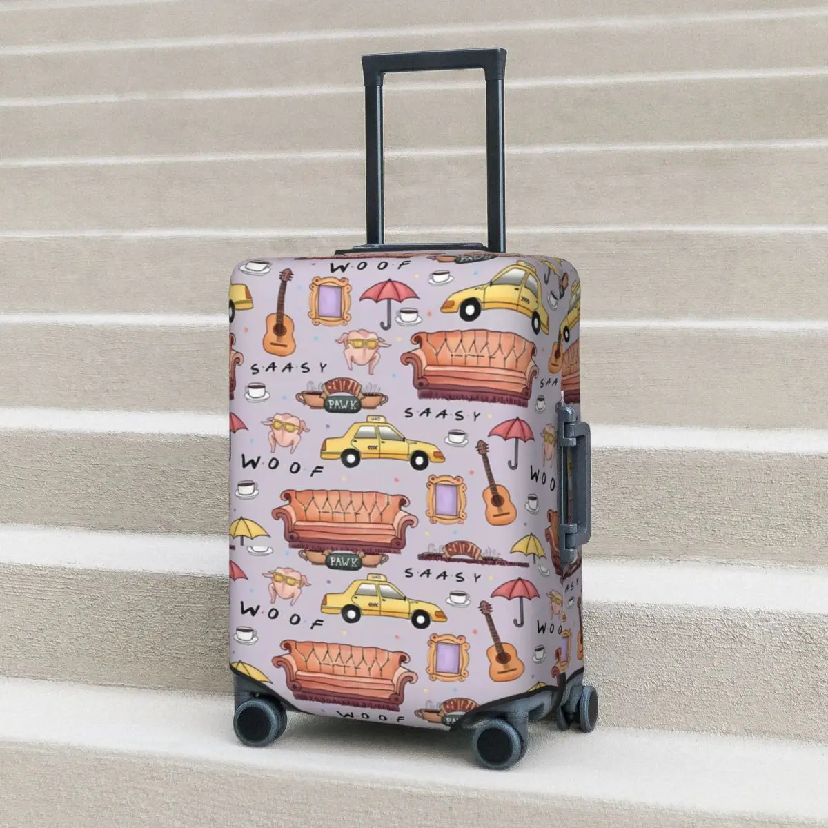 Friends Tv Show Print Suitcase Cover Funny Useful Travel Protection Luggage Supplies Holiday