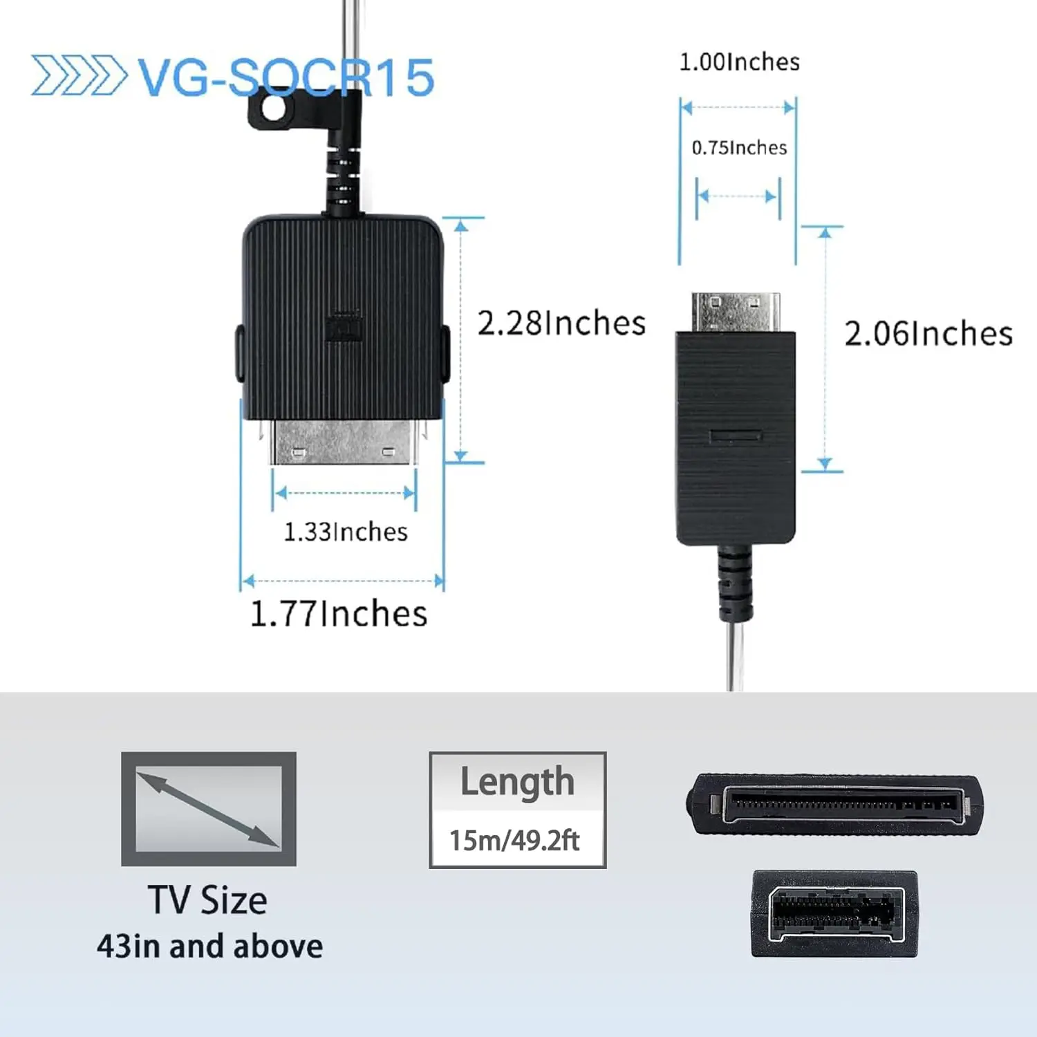 15 м BN39-03006A один соединительный кабель для Samsung QN43LS03FAF QN50LS03FAF QN55LS03FAF QN65LS03FAFXZA QN75LS03FAFXZA QN85LS03FAFXZA