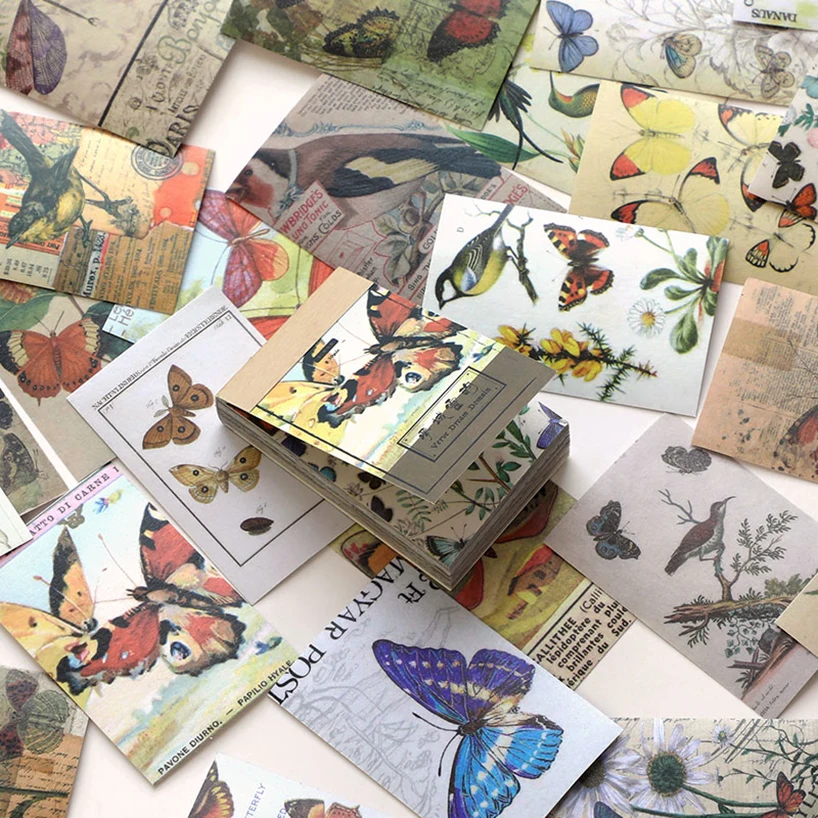 50 Sheets Washi Stickers Butterfly Autocollant Scrapbooking Stickers For Kids Kawaii Stationery Pegatinas Stickers Aesthetic