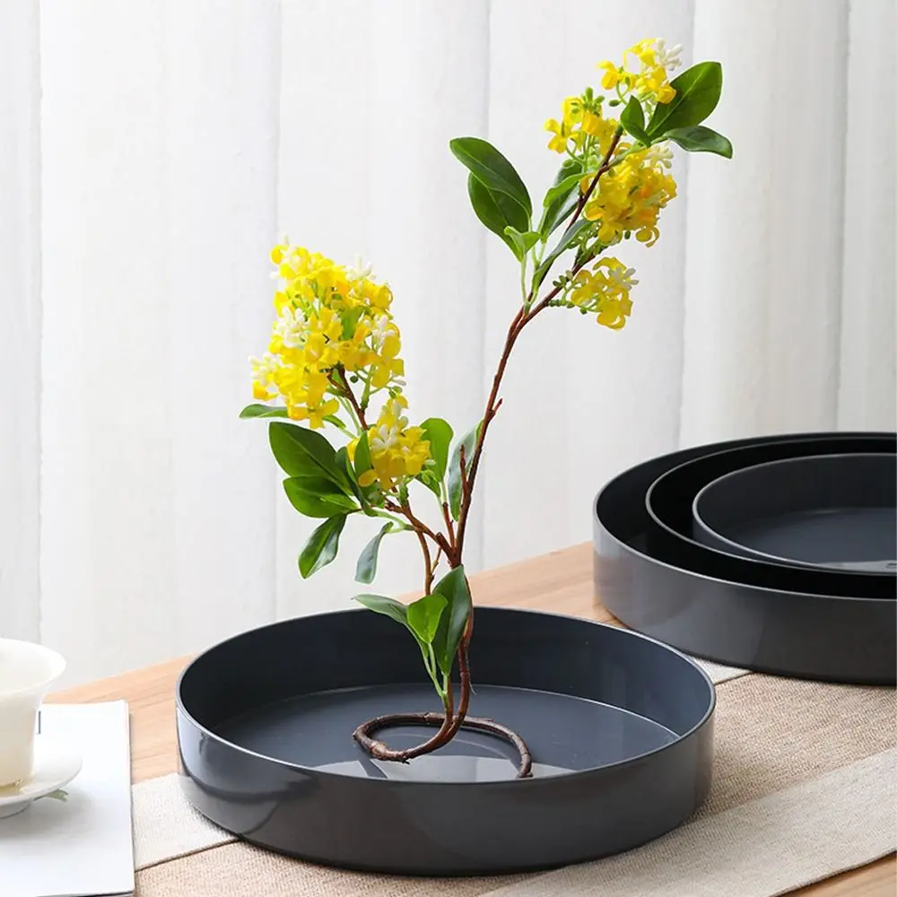 

Creative Round Flower Arrangement Tray Large Thickening Flower Container Japanese Style Plastic Flower Tray Living Room