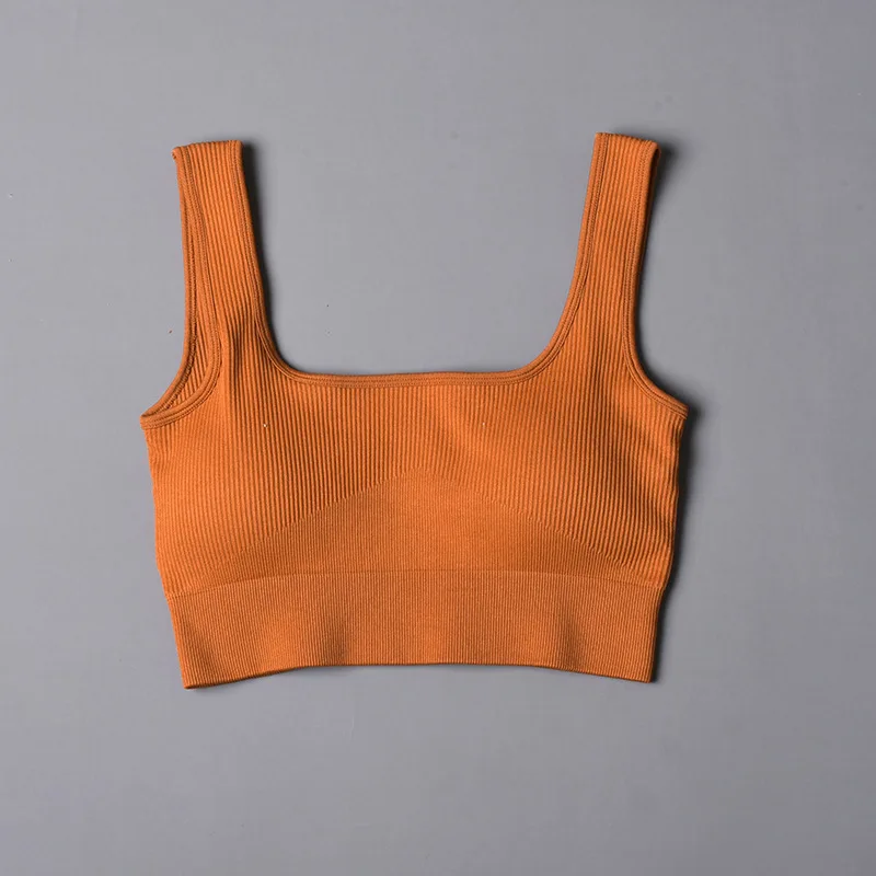 Seamless Sports Bra Woman Fitness Yoga Running Vest Push Up Crop Top Padded Underwear Female Cropped Shockproof Tank Tops