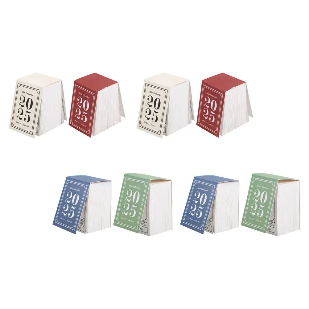 

8Pcs Mini Tear-Off Desk Calendar Vintage Small Compact Monthly Planner Romantic Design Office Desk Accessories