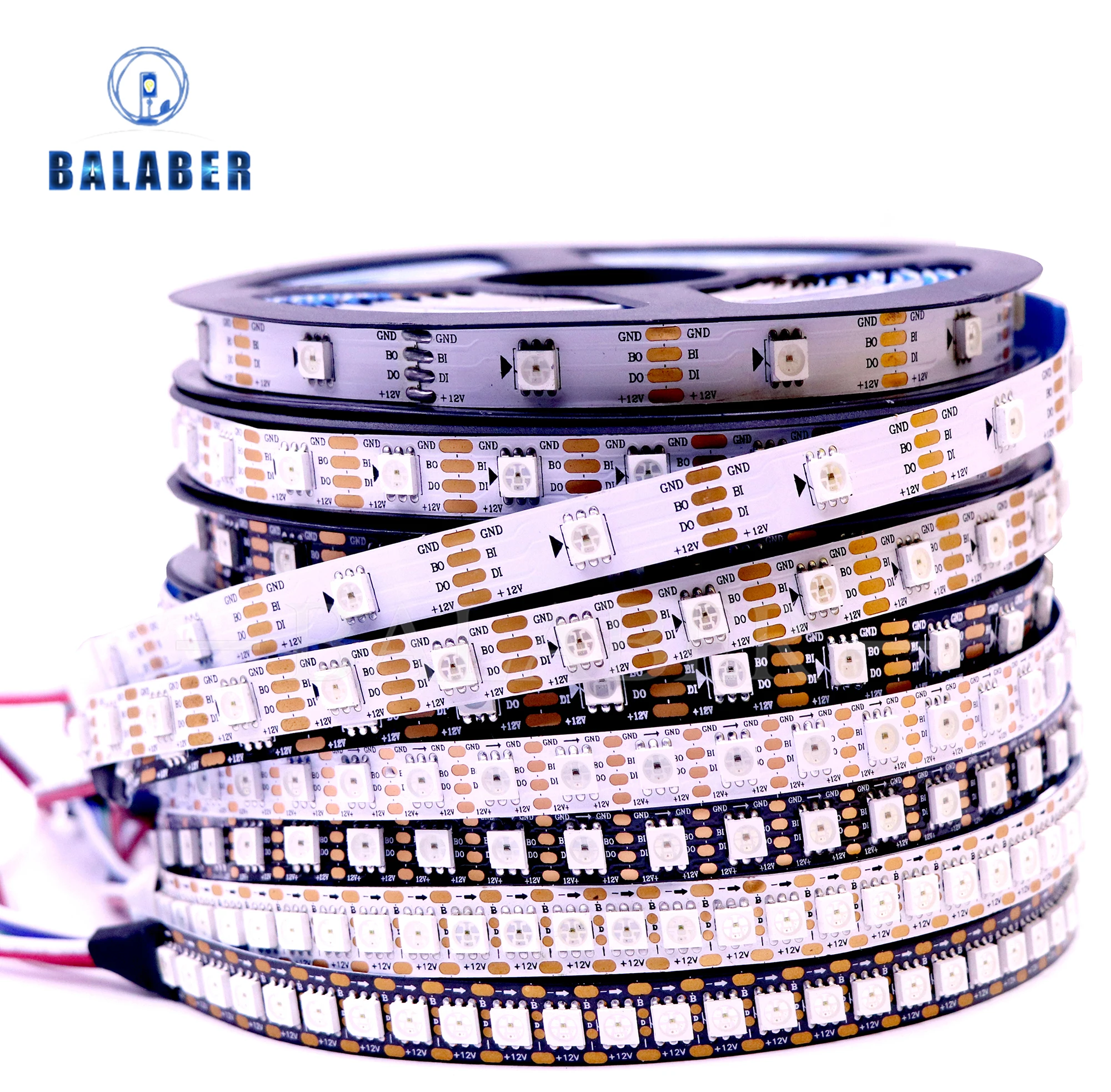 WS2815 RGB LED Strip DC12V 5050 30/60/144LEDs/m Breakpoint Resume Individually Addressable Black White PCB IP30 IP65 IP67 Dream