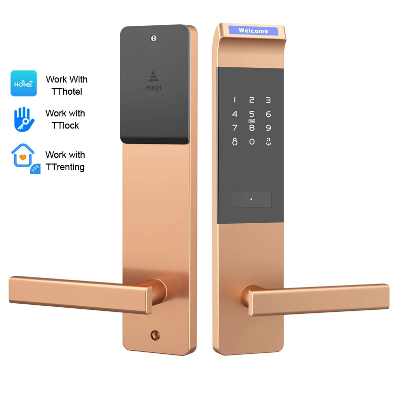 

Apartment Electronic TTlock App Wireless Security Keyless Smart Passcode Door Lock with RFID Card Reader