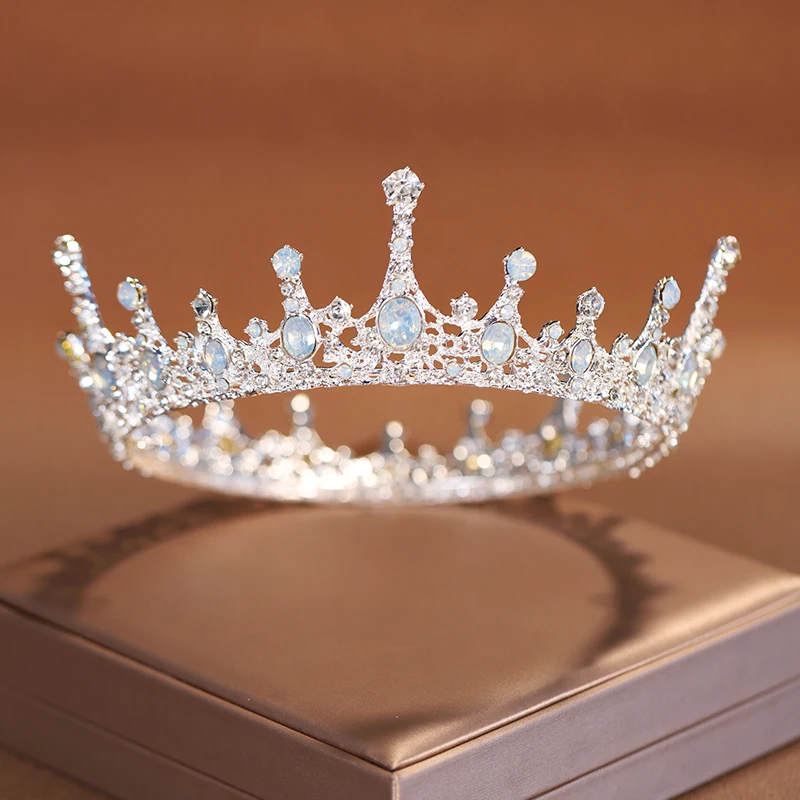 Bride Wedding Round Crown Luxury Rhinestone Birthday image 5