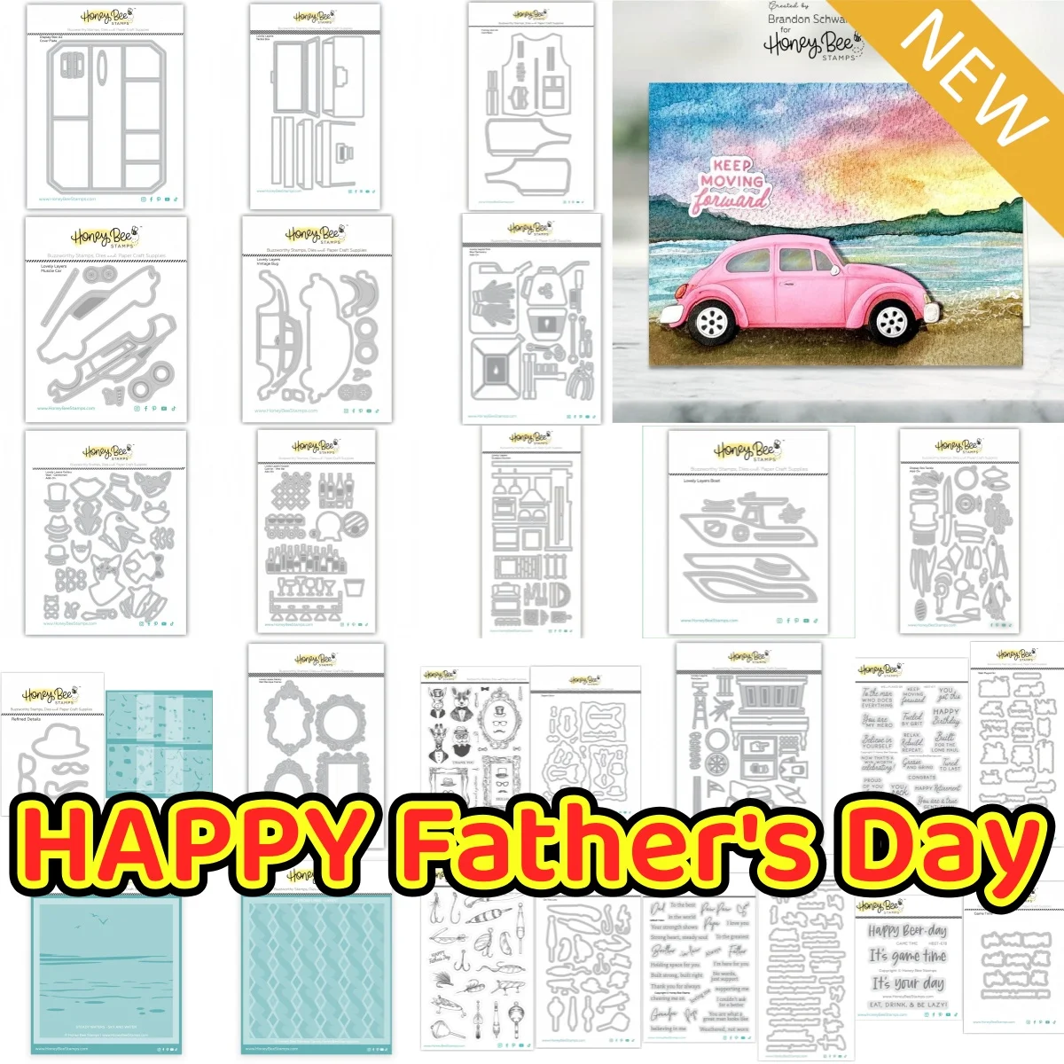 Father 2026 New Fishing Vest Tackle Box Boat Car Kitchen Metal Cutting Dies Clear Stamps Stencil For DIY Scrapbook Card February