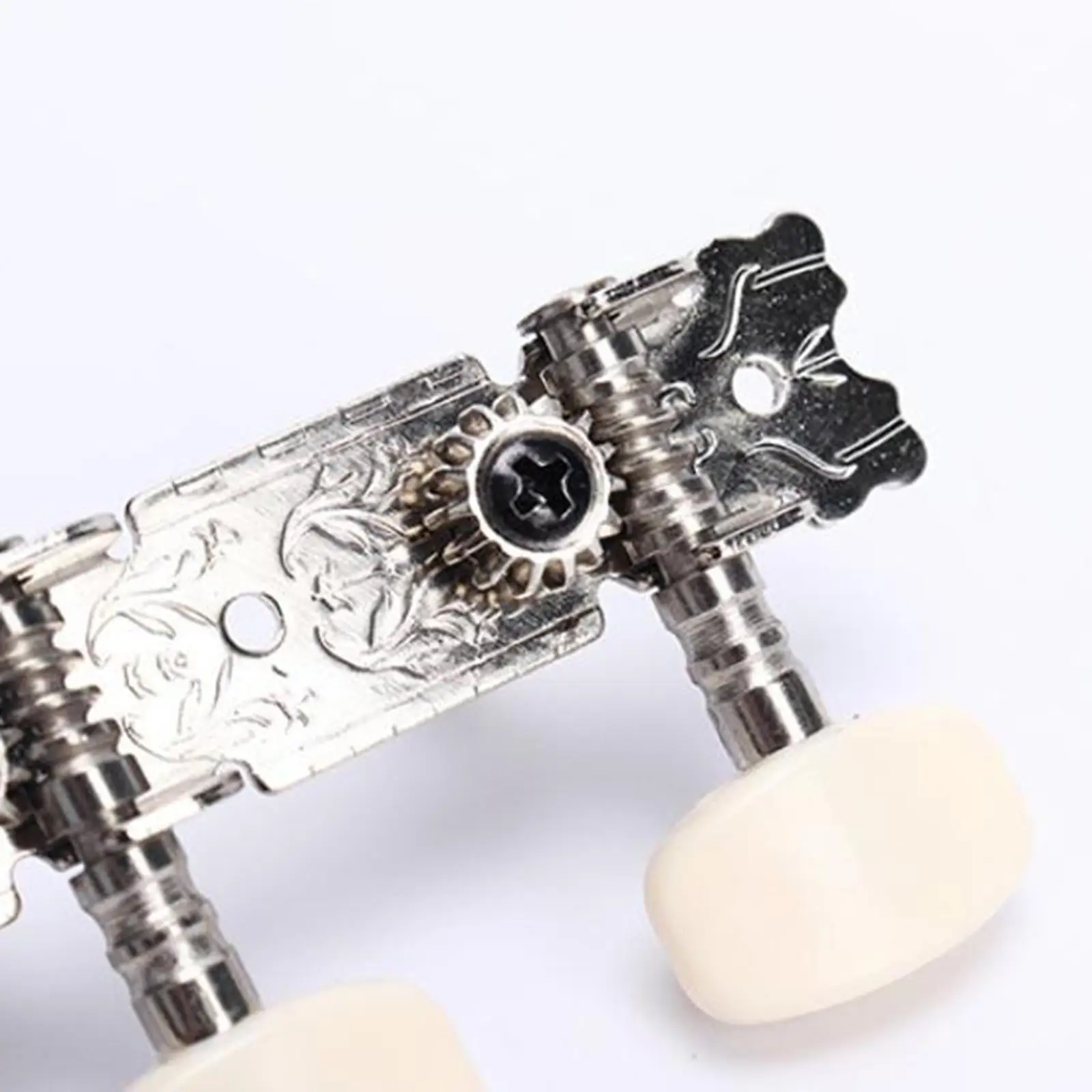 Acoustic Guitar Tuning Keys Chrome Plated 3x3 Machine Heads Beige Button Pegs Reliable Tuners for Folk Guitar Upgrade