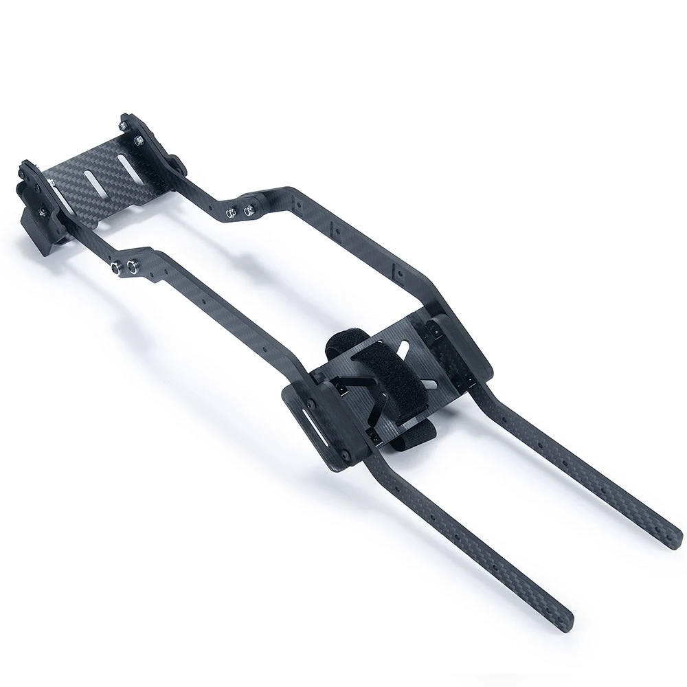 Yeahrun kit de viga de chassi de fibra de carbono com bandeja de bateria para 1/10 rc crawler trx4 bronco defender peças de atualização