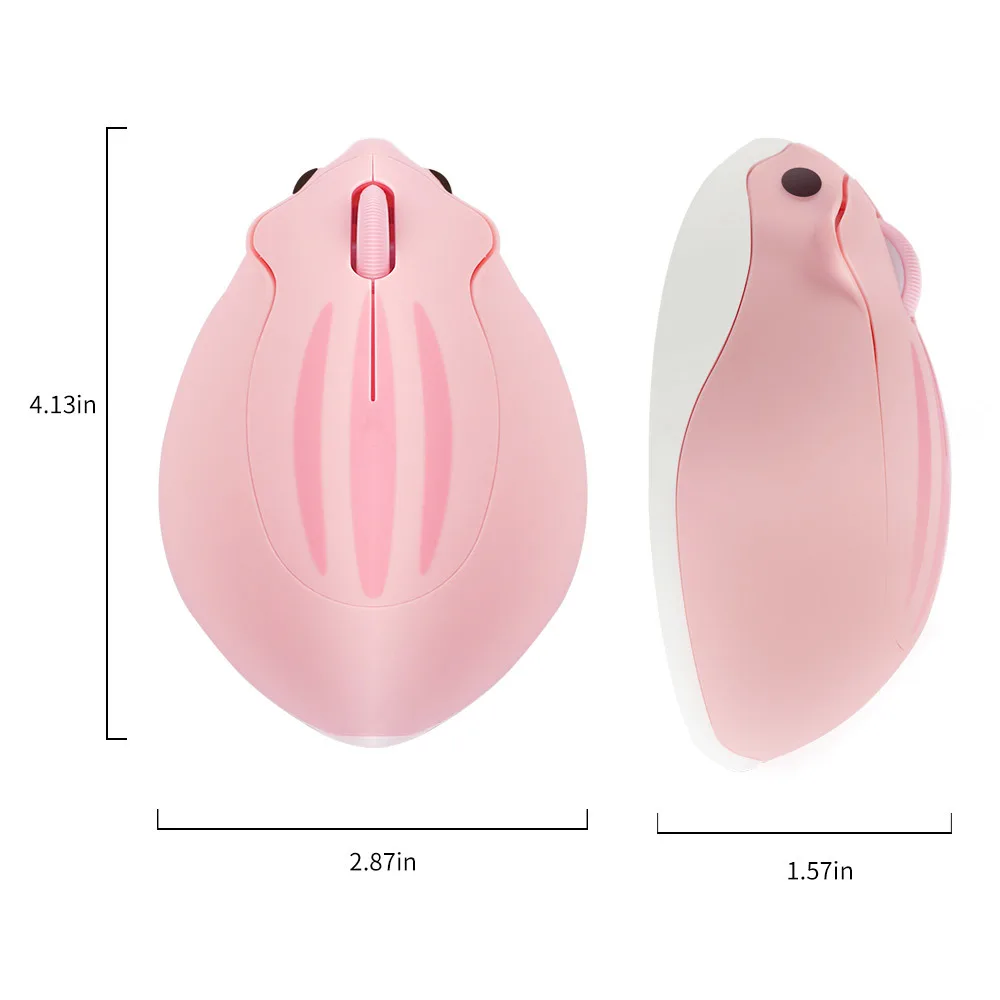 Bonito sem fio Bluetooth Mouse, 2.4G, Hamster Criativo, Ergonômico, USB Optical, Mini 1200 DPI, Ratos Rosa para PC, Computador portátil, Presente