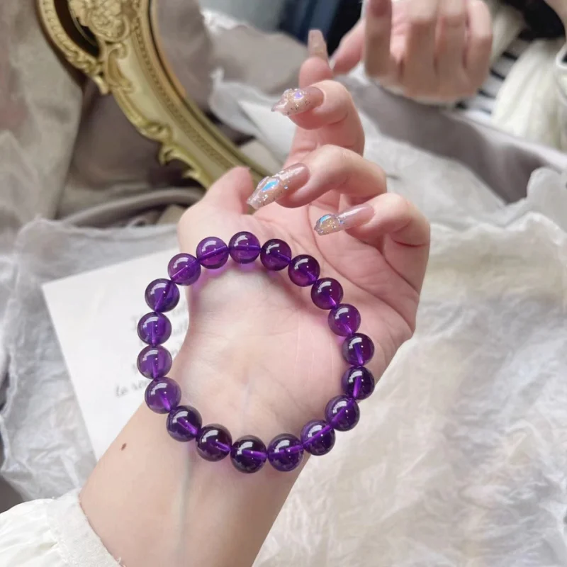 سوار مطرز بالجمشت مصنوع يدويًا - مجوهرات كريستال على طراز بوهو للنساء، تصميم قابل للتمدد يناسب معظم المعصمين، زينة يومية عصرية #6