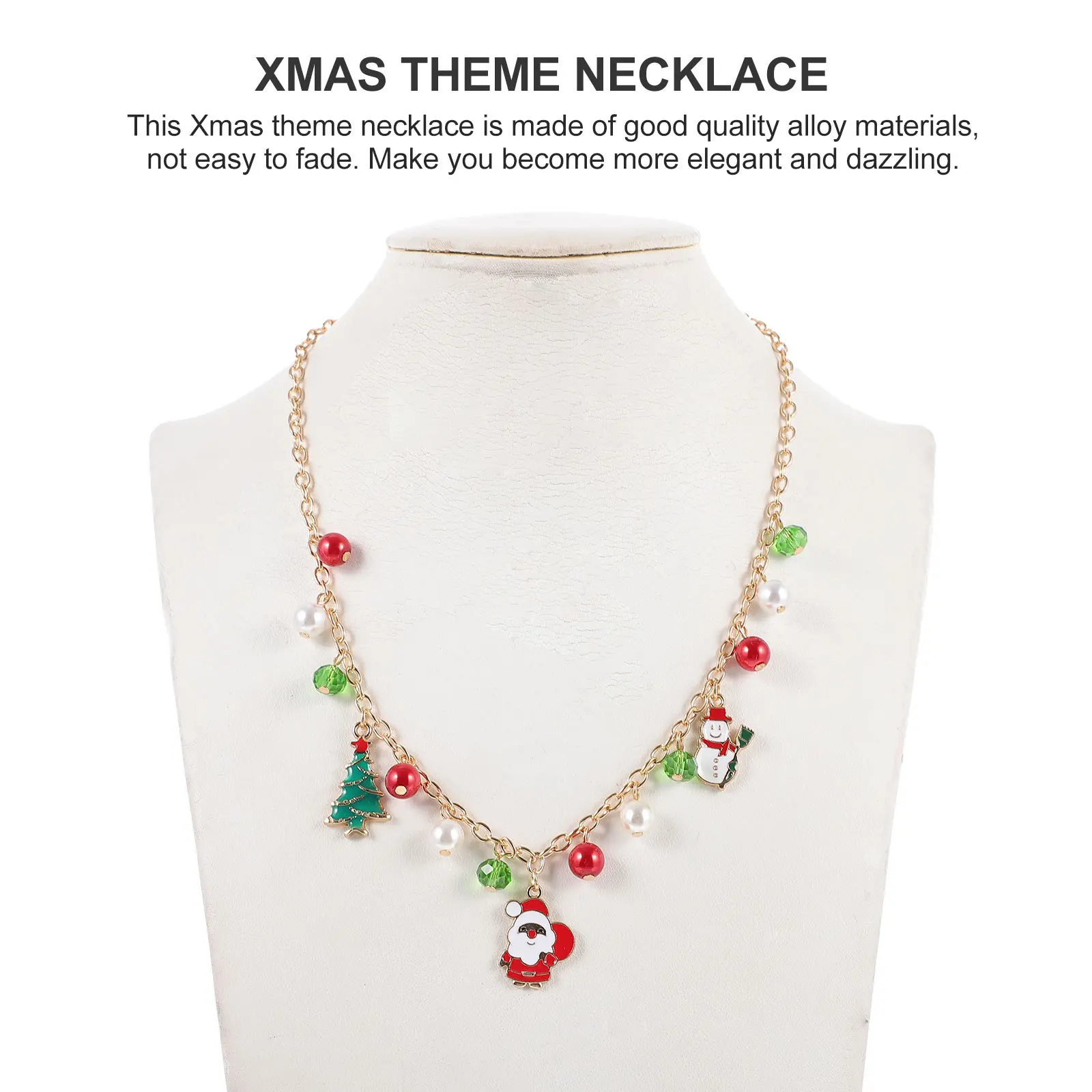 

1Pcs Snowflake Xmas Theme Necklace Alloy Pendant Christmas Festival Necklace Women Elegant Neck Jewelry Gift Alloy Neck Pendant