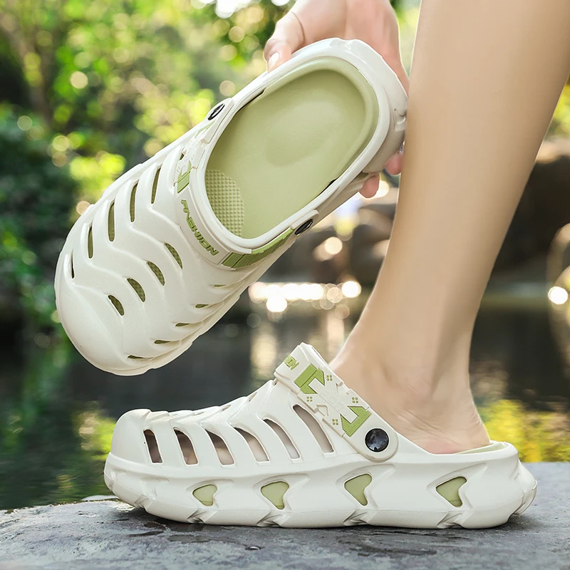 

Men's and Women's Couple Style Summer Outdoor Non-Slip Wear-Resistant Closed-Toe Slippers, Men's Outdoor Sports Thick-Soled Beach Sandals Slippers