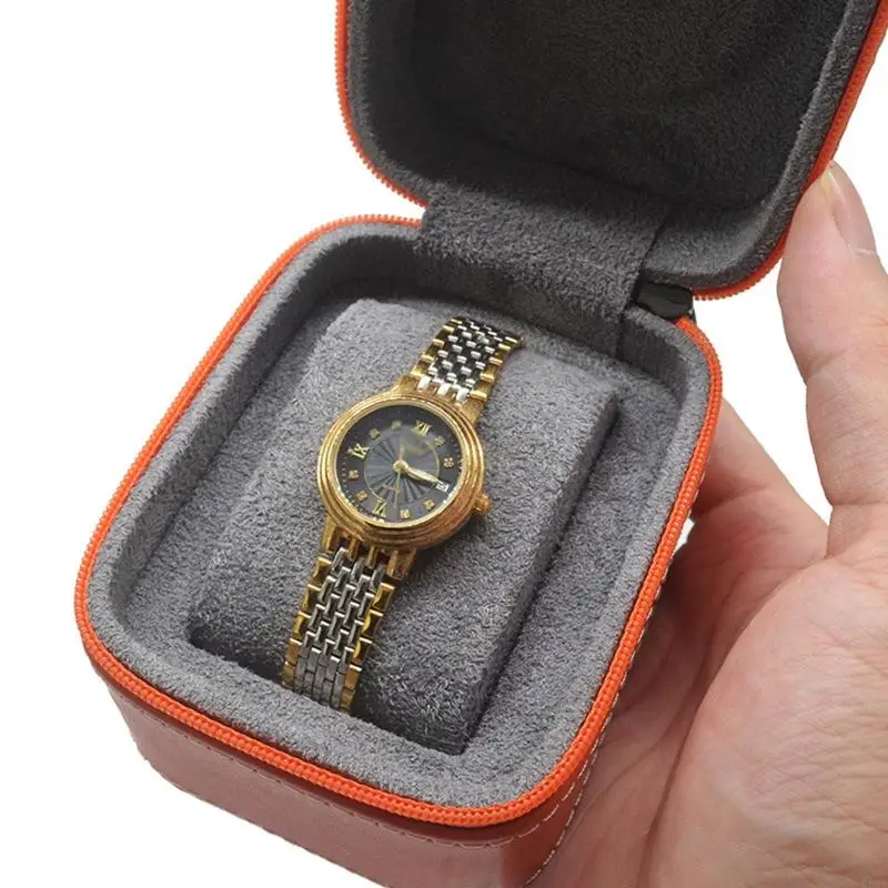 Luxuriöse Reiseuhr für Gehäuse, wasserdicht, Armbanduhr, Roll-Organizer, PU-Leder, für Armbanduhr, Schmuck, Display, kommerziell, G – Detail 5