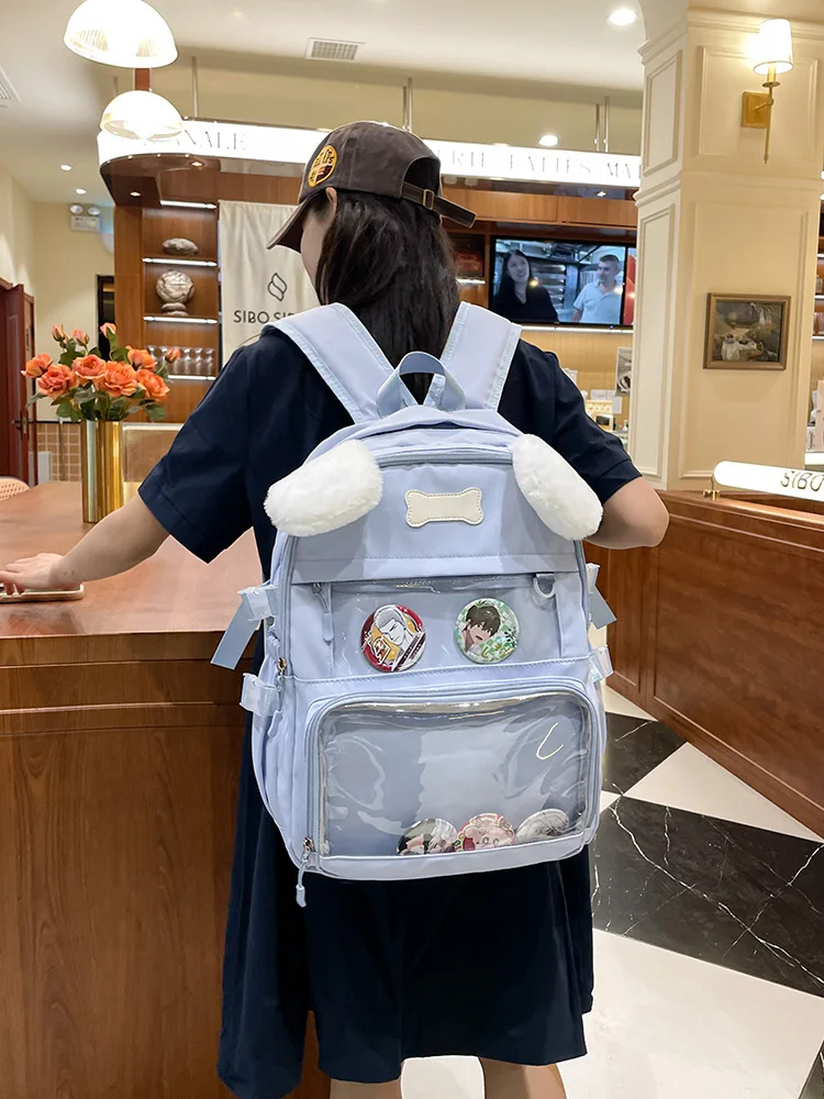 Girls Backpack Cute Clear School Bags For Student Teens Girls Pvc Transparent Pockets Women Laptop Backpack Harajuku
