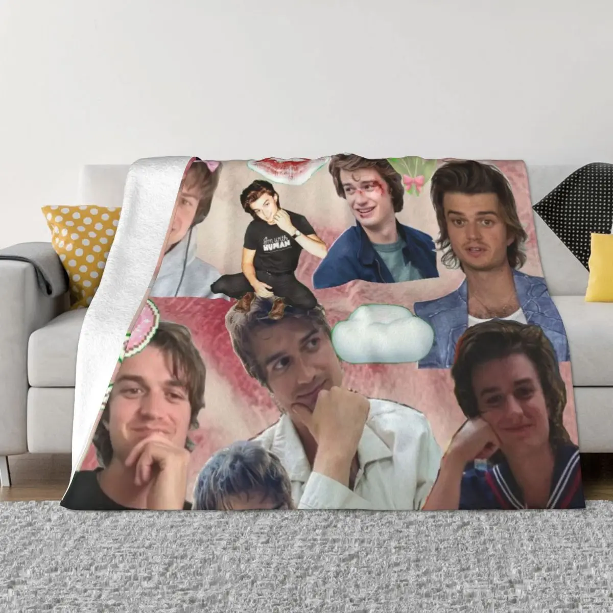 

Joe Keery 00714 Anime Knee Blanket birthday gift comfort warm soft Winter Warm Blanket Throw Blanket