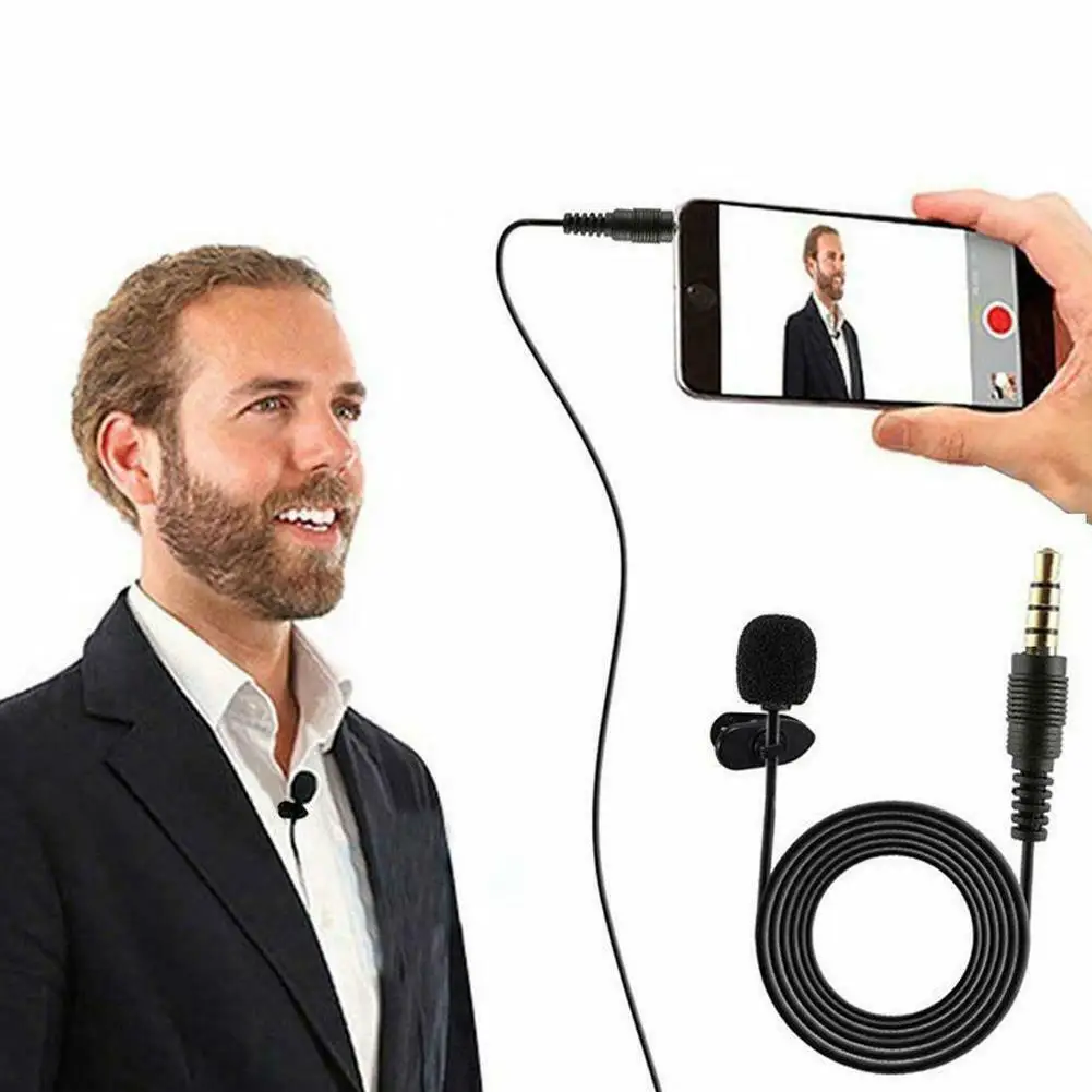Portable Lavalier Microphone for Smartphone For iPhone / TYPE-C / 3.5mm Jack Audio Mic Clip-on Lable Mini Audio Microphone image 3