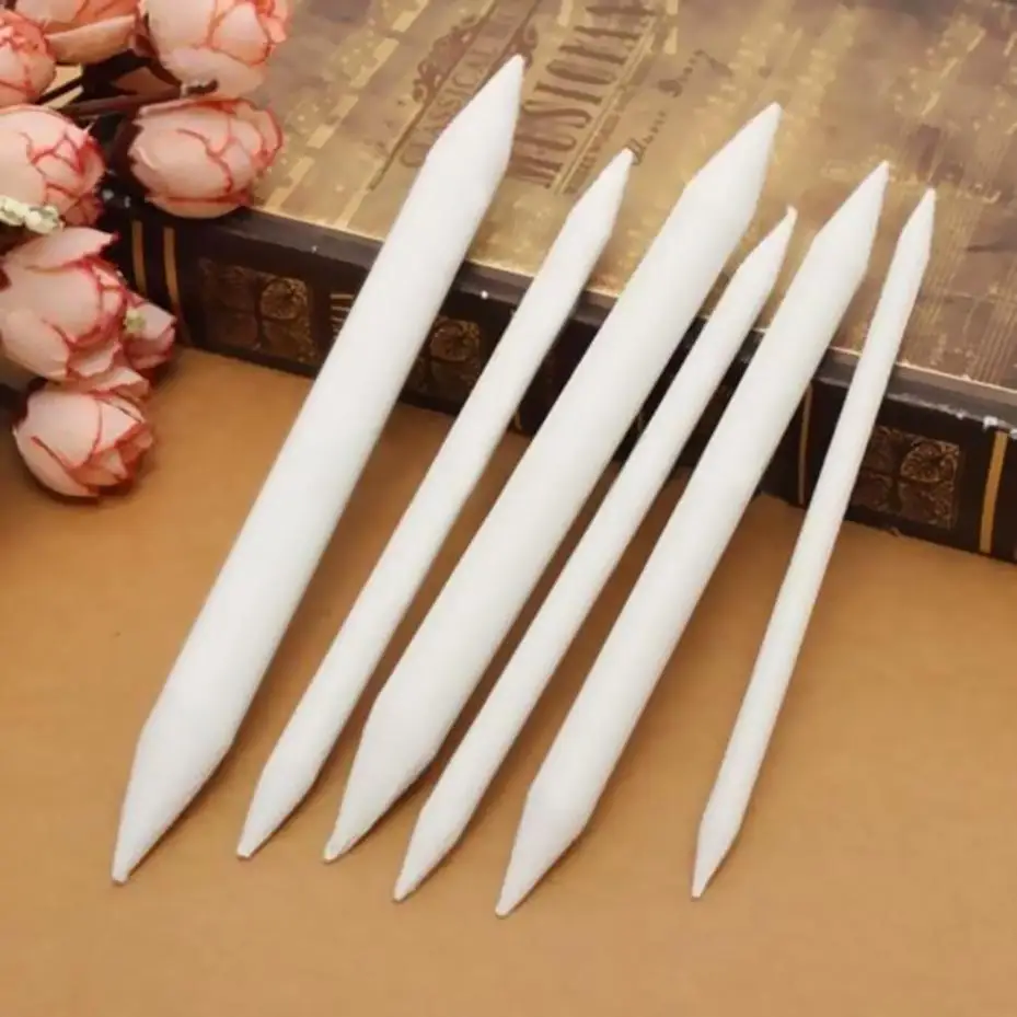 6 Pcs Blending Smudge Stump Sketch 6 Sizes Art Drawing Tool Pastel
