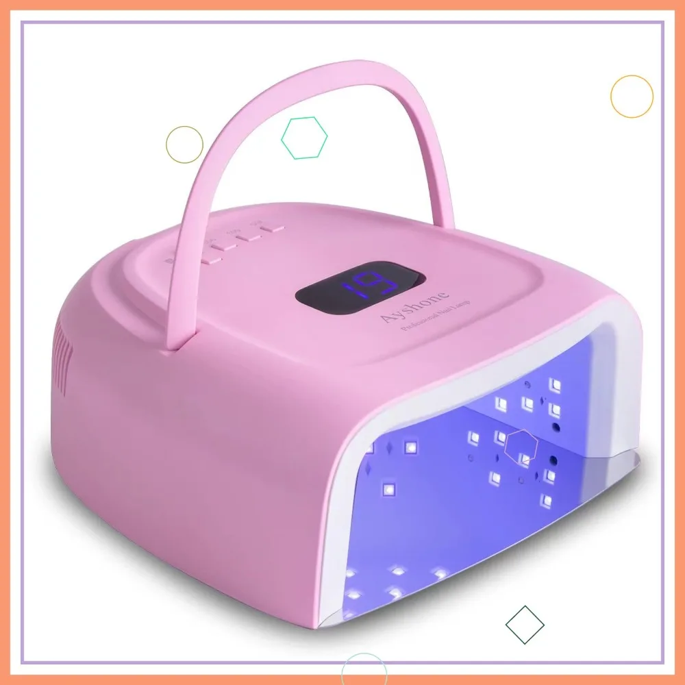

60W Cordless UV LED Gel Nail Lamp with Touch Sensor, LCD Screen, and Lifting Handle for Quick Drying