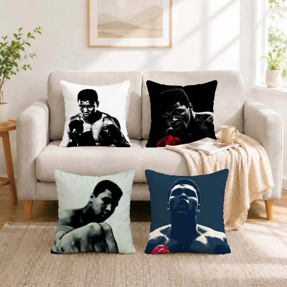 

B-Boxing legend M-Muhammad Ali Pillow Case Square Double-Sided Sofa Cushion Cover Bedroom Bedside Pillow Gift
