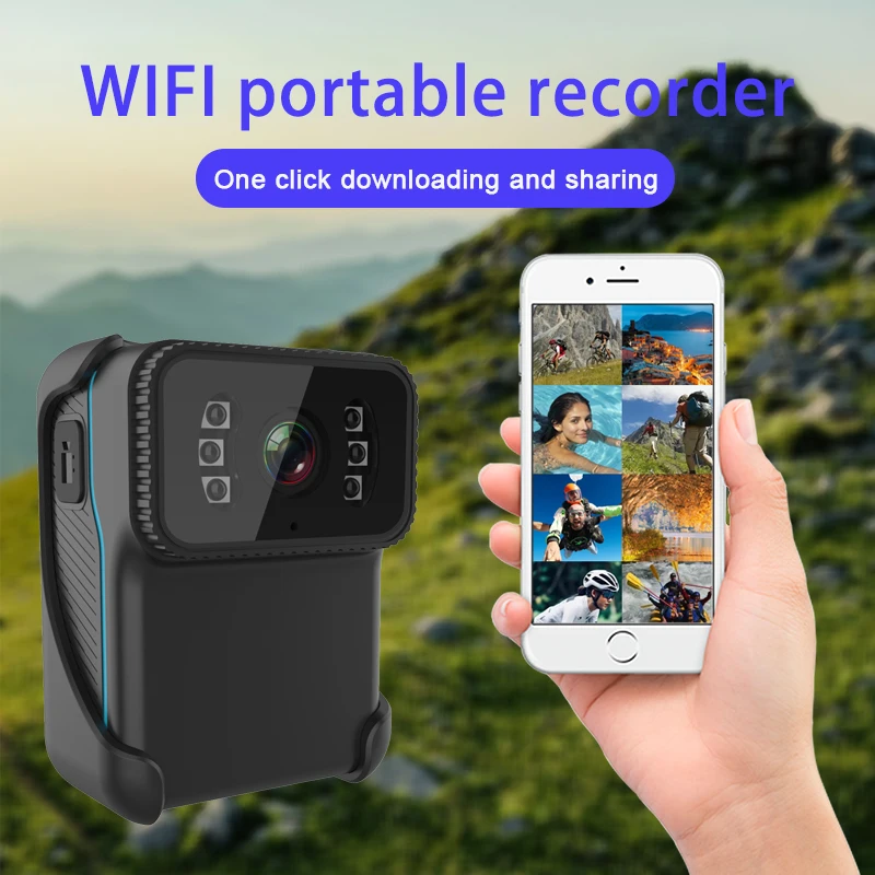1080P HD Sports Camera IR Night Vision Loop Recording Recorder Mini Outdoor Waterproof Back Clip Portable Body Worn Camera