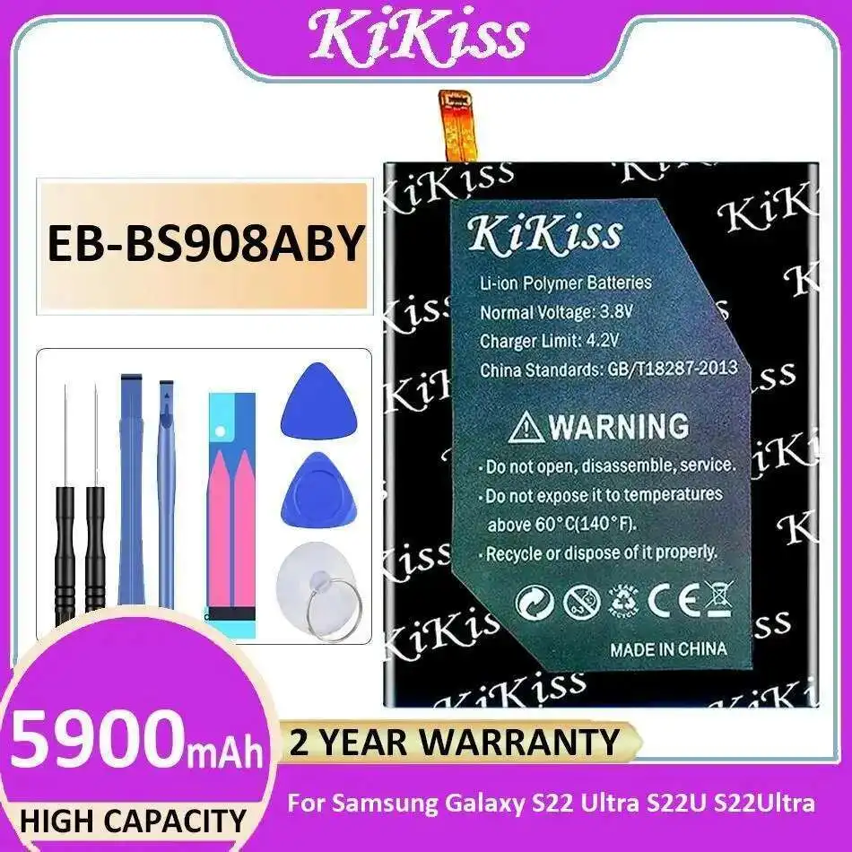 

For Samsung Galaxy S22 Ultra S22U S22ultra Premium Replacement 5900Mah Mobile Phone Battery EB-BS908ABY Lightweight