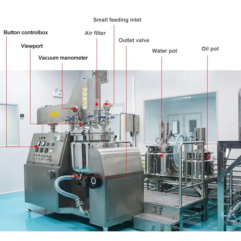 Vacuum Emulsifying Homogenizer Machine Customized Production Equipment for Cosmetic Cream Paste Making