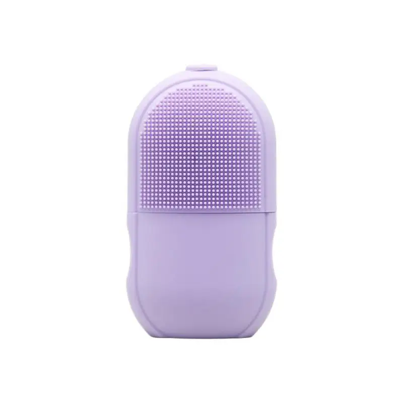 1Pcs Reusable Facial Massage Silicone Face Ice Mold For Beauty Skin Care Face Ice Roller With Cleansing Brush