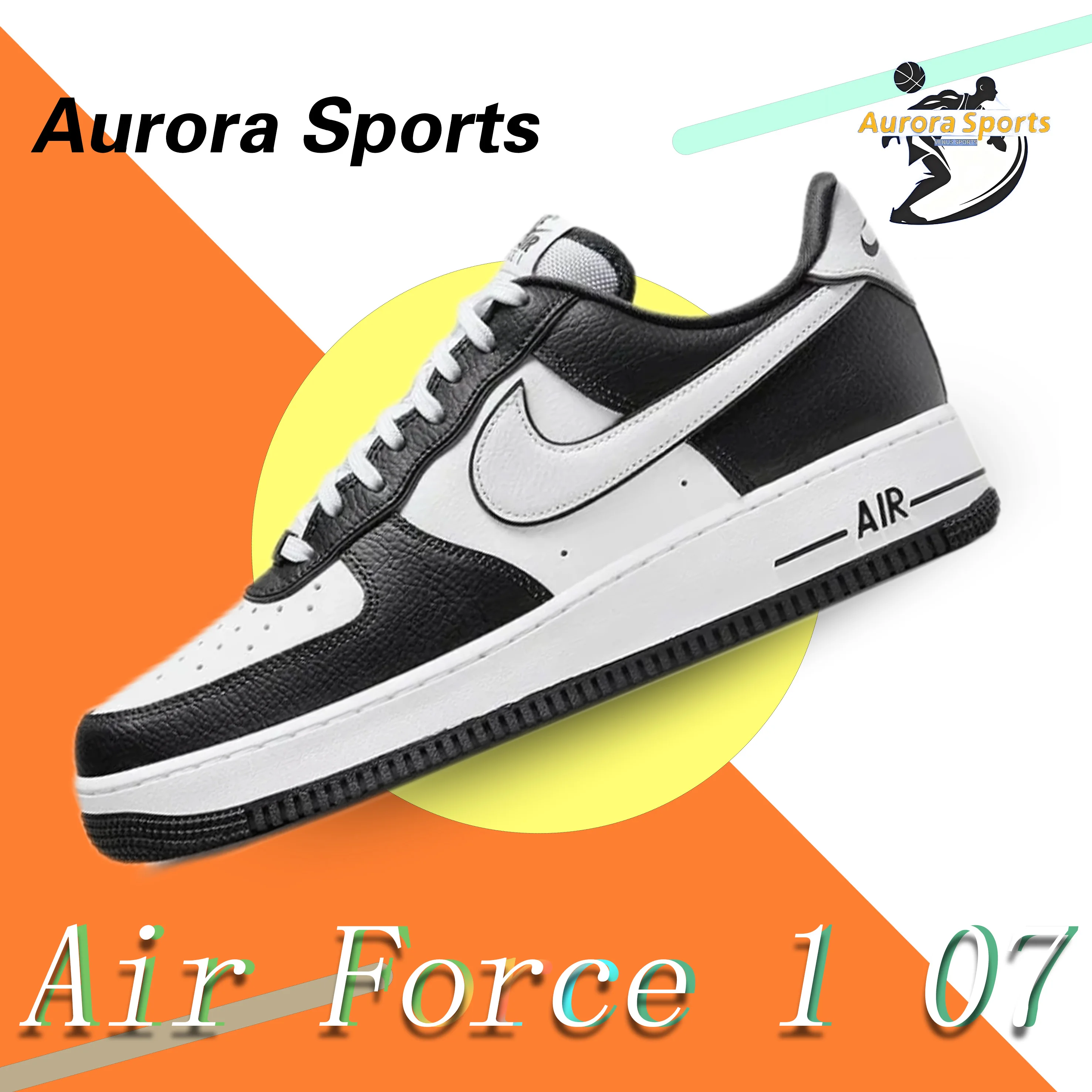 Nike Low Top Board Shoes Air Force 1 07 Black White Comfortable Trendy Hundred Wear-resistant Anti-slip