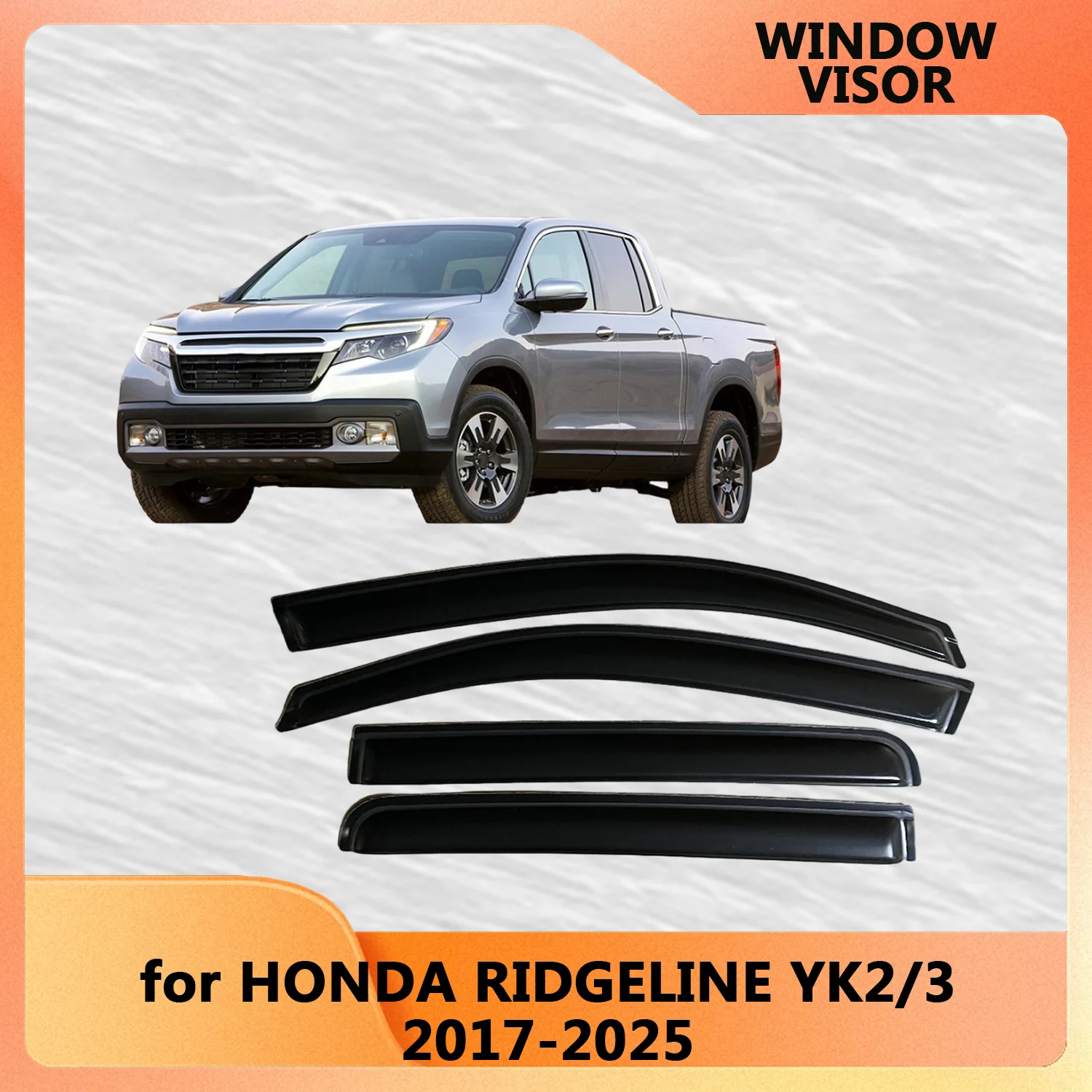 

Дефлекторы окон (ветровики) для Honda Ridgeline 2017-2025: защита от дождя и ветра, вентиляционные козырьки на двери