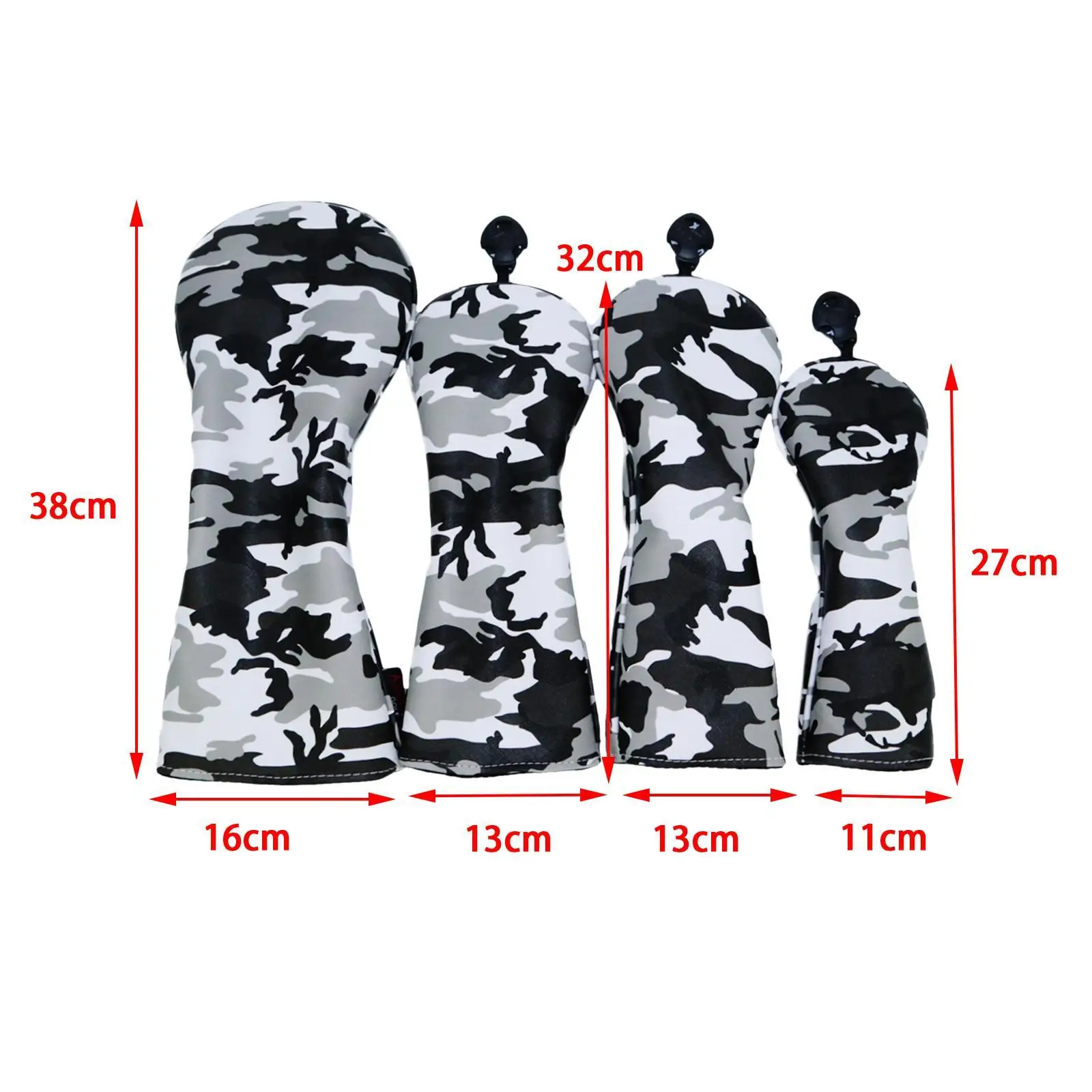 1/3/5/UT كامو جولف الخشب غطاء رأس سائق الممر غطاء الرأس كم حامي 4 قطعة جولف الخشب مجموعة غطاء الرأس #3