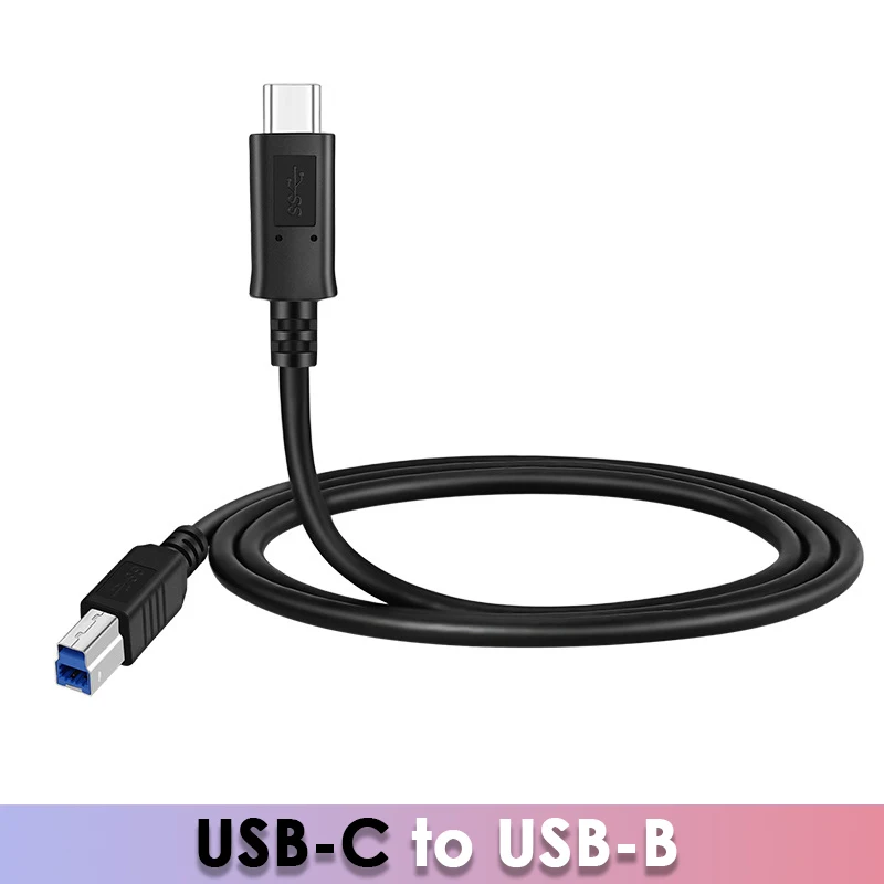 1M 2M typ-C do typu B USB 3.0 2.0 kabel do transmisji danych kompatybilny z USB-C laptopem HP Canon Brother Epson Dell Samsung drukarka skaner