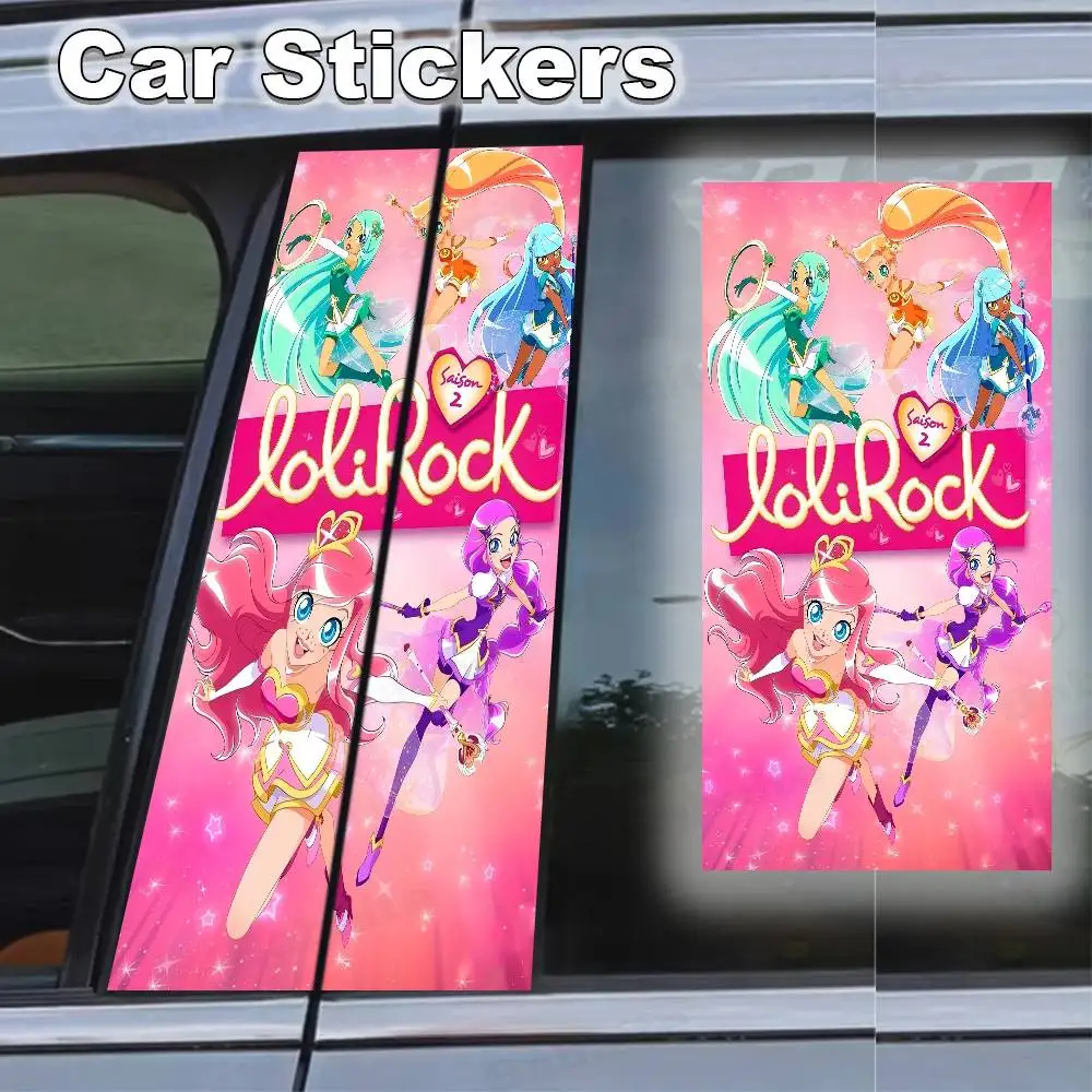 

Anime L-LoliRocK Car Stickers Auto B Pillar Waterproof Center Column Cover Scratches Car Doors Pillar Decals Decoration