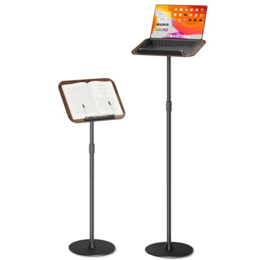 

Adjustable Floor Book Stand for Reading Laptop and Tablet with Height Adjustable Design Stable Base Extendable Page Clips Ideal
