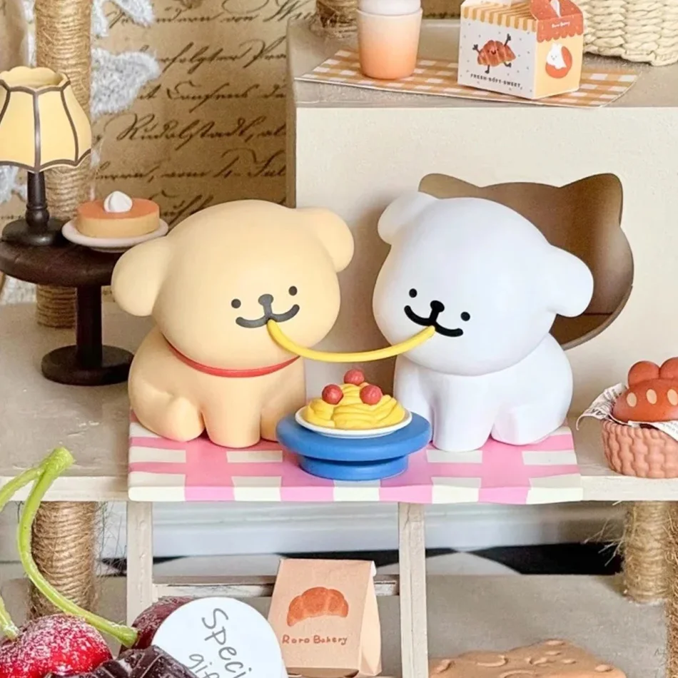 핫 뉴 몰티즈 조이풀 시리즈 강아지 액션 피규어 인형 장난감 데스크탑 장식 팬들을 위한 어린이 크리스마스 생일 선물