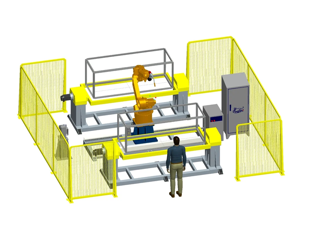 HWASHI Stainless Steel Fuel tank Robotic Welding Equipment , Mig Welding Robot