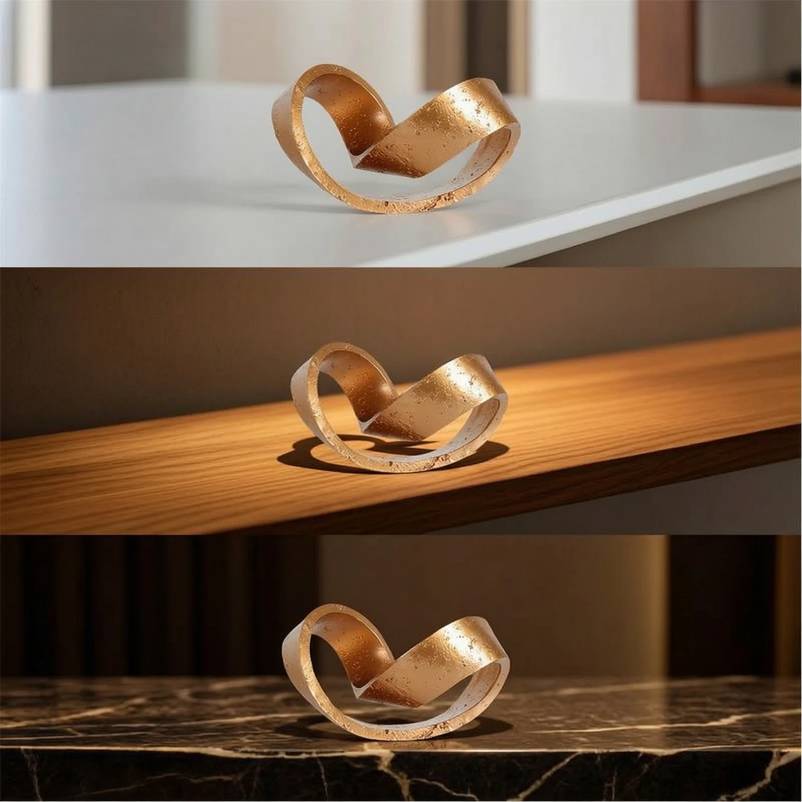 Abstract Sculpture Resin - Geometric Loop Ornament Minimalist Abstract Sculpture