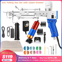 Pistolet Tufting Gun Set 2in1 Electric Tufting Gun, 7-21mm Tufting Machine, with Tufting Carpet Trimmer ,Fabric and Wool Yarns