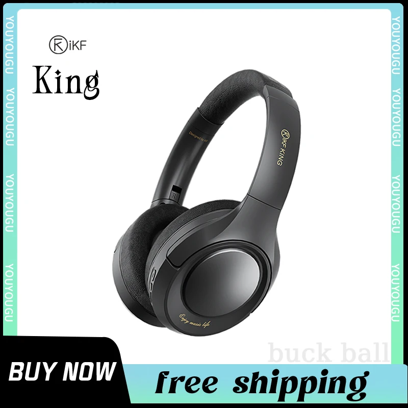 

iKF King S Wireless Bluetooth Headphones Wired Headset Bass with Microphone Active Noise Cancelling Game Mode 80 Hours Play Time