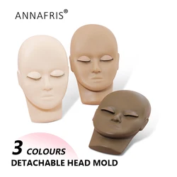 1pcs Eyelashes Extension Mannequin Head Silicone Training Model Head With Removable Replacement Eyes