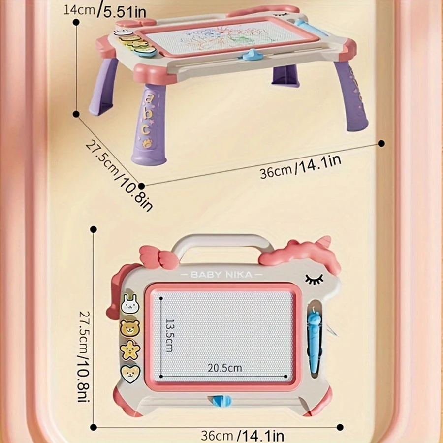 Tavolo da disegno magnetico, giocattoli per ragazze di età superiore a 1 anno, lavagna per graffiti per bambini di età superiore a 1 anno impara a disegnare con l'educazione