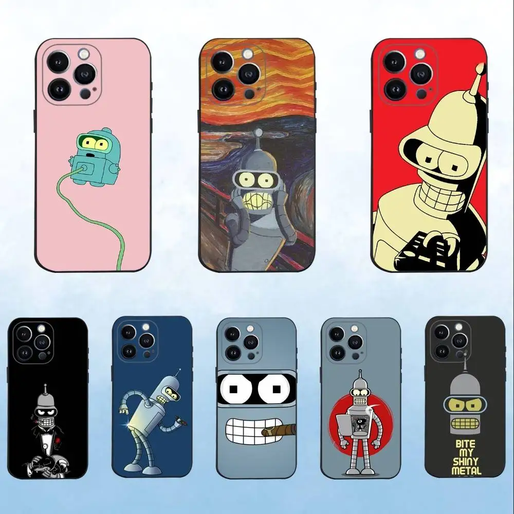 

B-Bender F-Futurama-A Phone Case For iPhone 16,15,14,13,12,11 Plus,Pro Max,XS,X,XR,SE,Mini,8,7,Soft Silicone Black Cover