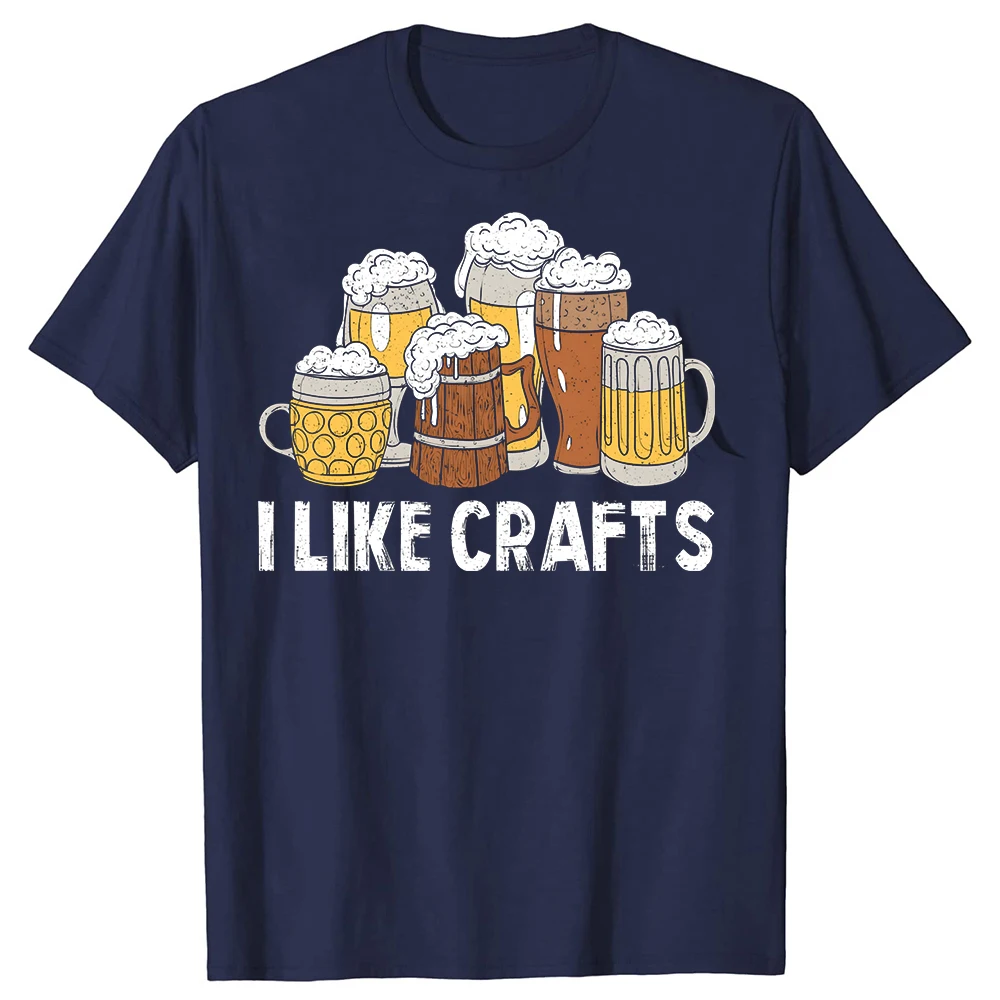 I Like Crafts Beer Vintage 100% Baumwolle Mode T-Shirts Herren Bedrucktes T-Shirt Locker Übergroß Streetwear Hip Hop Unisex T-Shirt – Detail 4