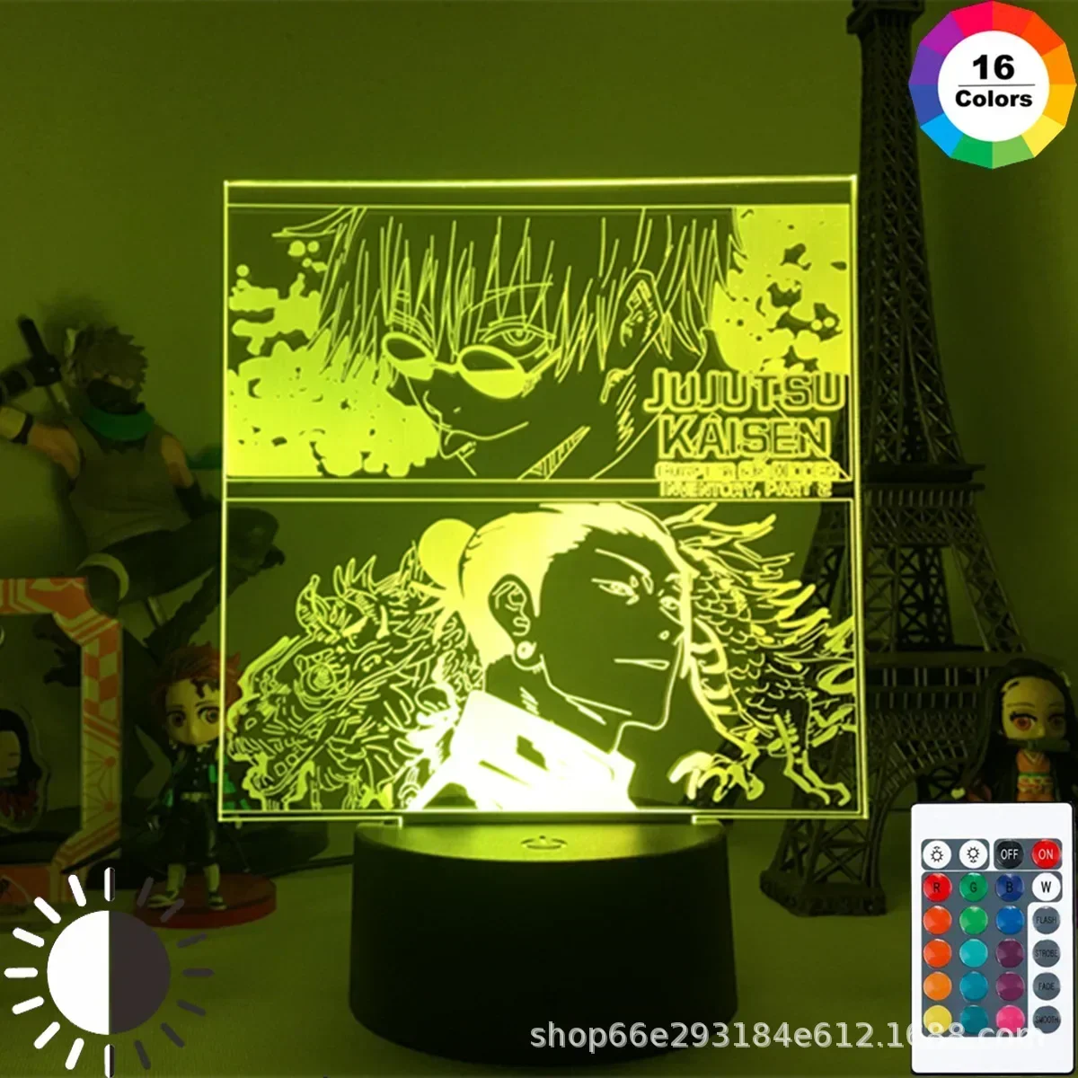 Jujutsu Kaisen Figurki Anime Gojo Satoru 3d Lampa Led Sypialnia Anime Figurka Nocne Światła Manger Avatar Dekoracja Pokoju