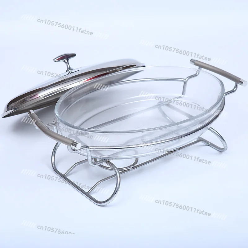 

Stainless Steel Solid Alcohol Stove High-end Hotel Glass Grilled Fish Stove Commercial Multi-functional Buffet Stove