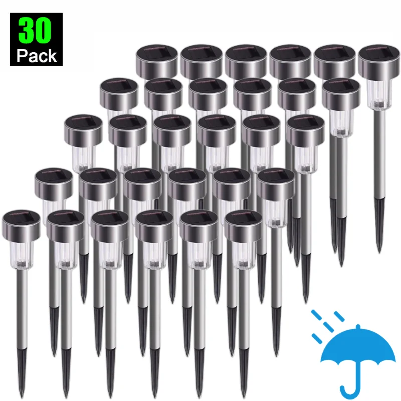 30Pack Solar Garden Light Outdoor Solar Powered Lamp Lanter Waterproof Landscape Lighting For Pathway Patio Yard Lawn Decoration