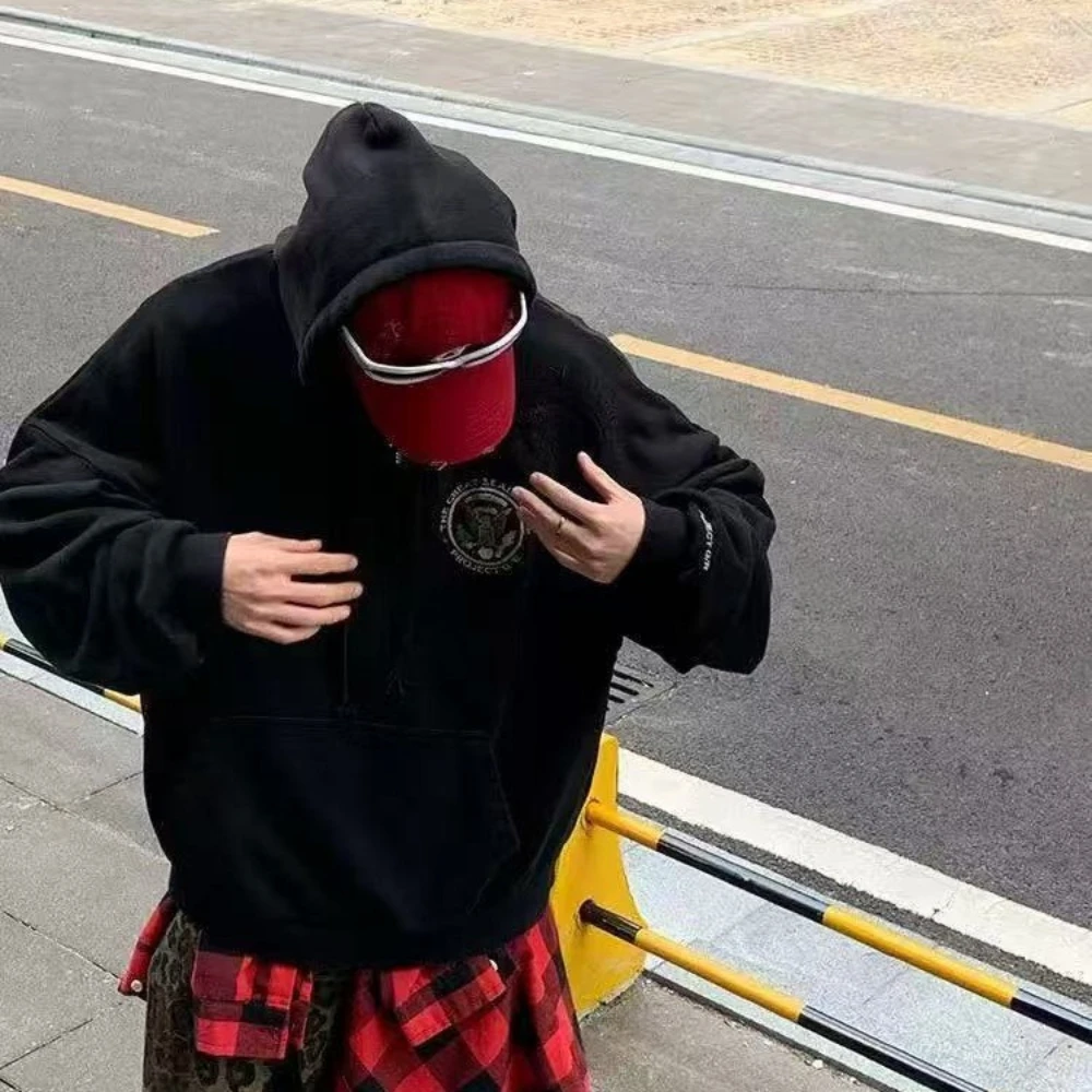 Grailz offers vintage water-washed patch cap hooded sweatshirt pullover shirt 2026 Project G/R