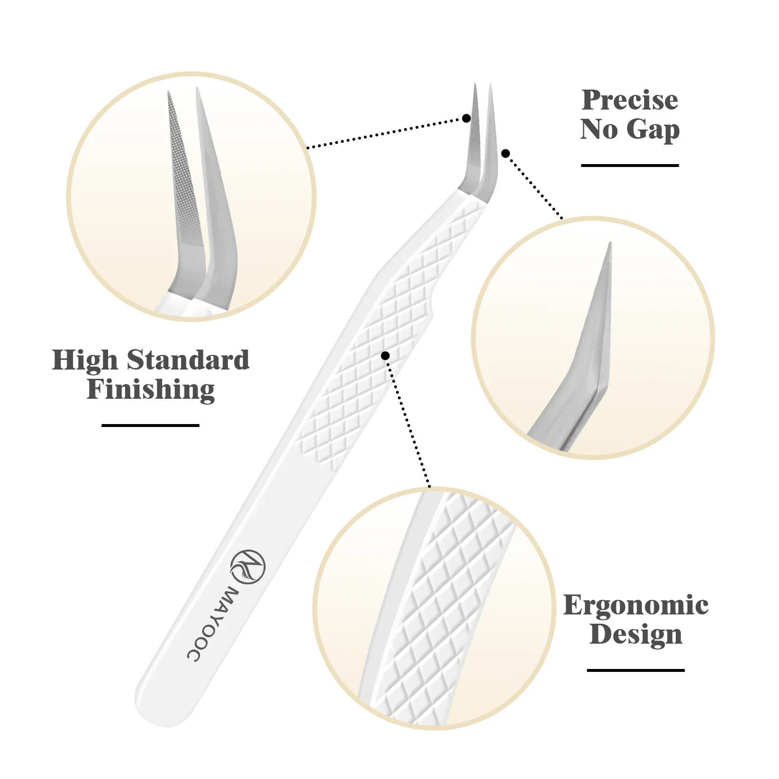 Eyelash Extensions Tweezers  With Fiber Tips Lash Artists High Precision Superhard Anti-Static Tweezer Makeup Tools Custom Logo