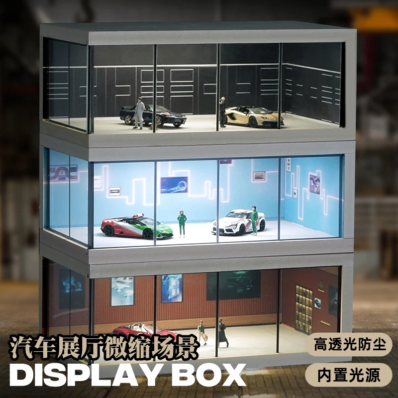 

Collector 1/64 Snowboard with Light Box, Single Parking Space Display Cars Model Ornaments Cas Toys Decorations Christmas Gift