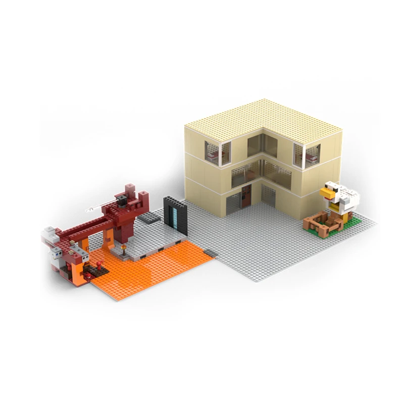 767PCS MOC Pixel Art Cottage Building Blocks Modello di casa cubica fai-da-te con tetto rimovibile per i fan dei giochi